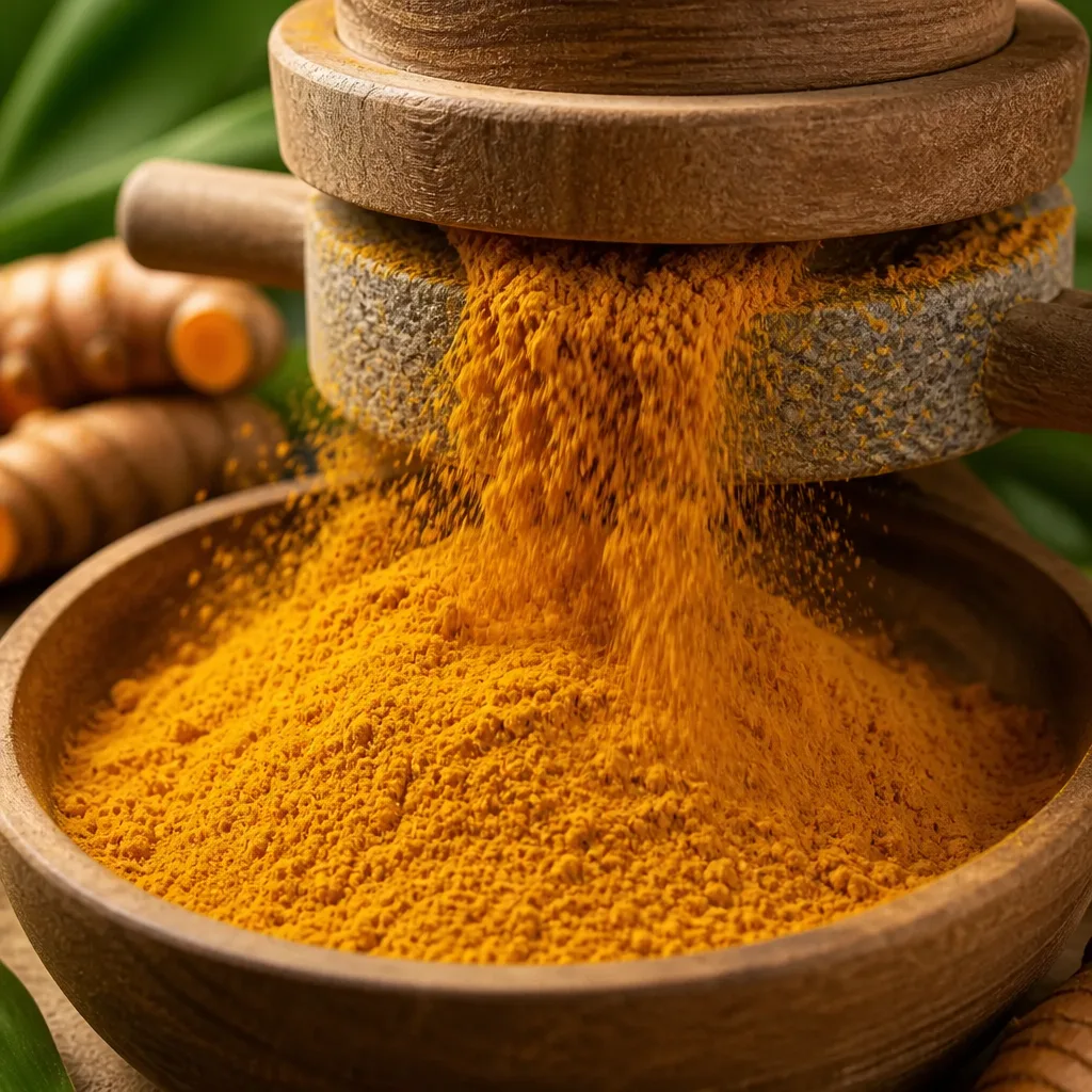 Turmeric finely ground into silky smooth powder